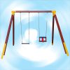 Two-seat swing with 1 baby and 1 recliner
