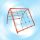 Curved nursery climbing frame with climbing net