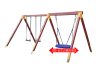 Two-seat swing with fold-down seats, 1200 mm nest swing with basket