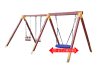 Two-seat swing with one baby and one recliner, 1200 mm nest swing with basket 