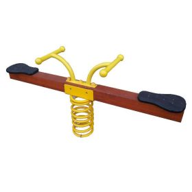 Two-seat spring scale swing with metal handrail