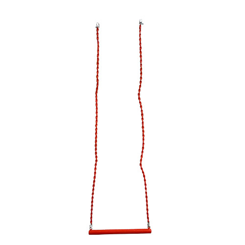 Trapeze swing with underlay with rubber coated chain