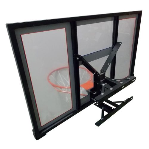 School basketball backboard with ring
