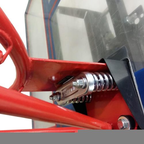 School basketball backboard with ring