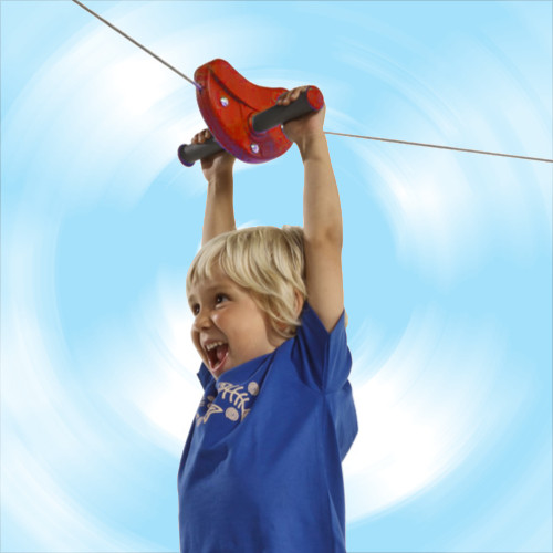 Home wire rope course set with plastic plate swing