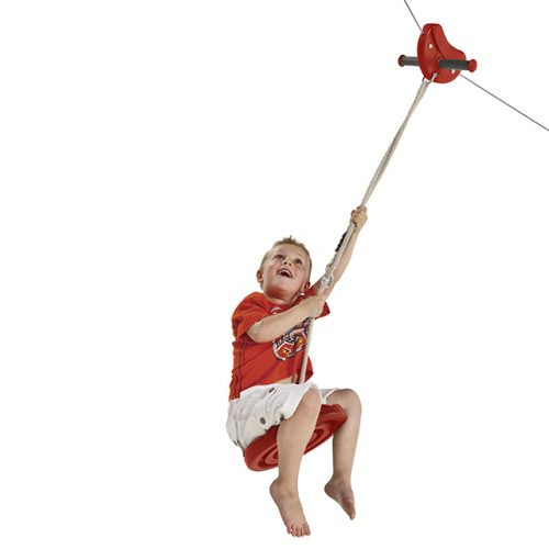 Home wire rope course set with plastic plate swing
