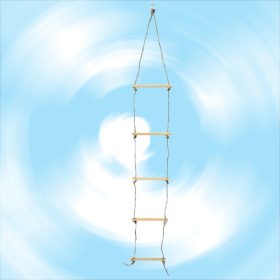 Rope ladder with 5 wooden rungs - PP rope 2 m