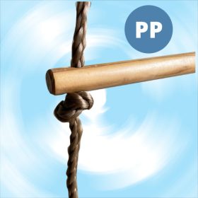 Rope ladder with 5 wooden rungs - PP rope 2 m