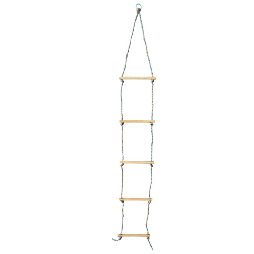 Rope ladder with 5 wooden rungs - PP rope 2 m
