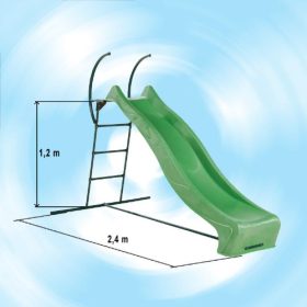   Létra-csúszda kombi – 1,2 m induló magasságú HDPE hullámcsúszdával